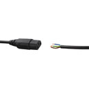 AC MAINS POWER CORDSET IEC C13 female - bare ends, 2.5 metres, black