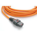 IEC-LOCK AC MAINS POWER CORDSET IEC-Lock C13 female - IEC C14 male, 1 metre, orange