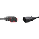 IEC-LOCK AC MAINS POWER CORDSET IEC-Lock horizontal right C13 female - IEC C14 male, 3 metre, black