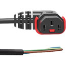 IEC-LOCK AC MAINS POWER CORDSET IEC-Lock horizontal right C13 female - bare ends, 3 metre, black