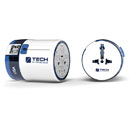 TRAVEL BLUE TWIST & SLIDE WORLDWIDE MAINS PLUG ADAPTER, with dual USB charger