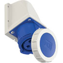 PCE 1232-6 WATERTIGHT 32A WALL MOUNTING SOCKET, Straight, IP67, blue/grey