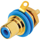 REAN NYS367-6 RCA (PHONO) PANEL SOCKET Gold contacts, blue ring