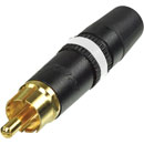 REAN NYS373-9 RCA (PHONO) PLUG Black shell, gold contacts, white ring