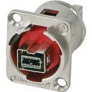 SWITCHCRAFT EHFW800X2 Firewire 800 (1394B) feedthrough, x-wired, nickel