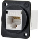 TUK D-SERIES KEYSTONE RJ45 BACK-TO-BACK COUPLER Cat6, rear at 90 degrees to front, white