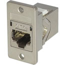 TUK PANEL MOUNT KEYSTONE RJ45 BACK-TO-BACK COUPLER Cat5E, shielded metal body