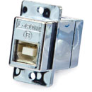 L-COM ECF504-BAS PANEL MOUNT KEYSTONE COUPLER USB 2.0 B-female (front) to A-female (rear), screened