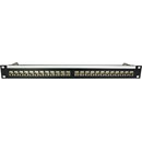 CANFORD CAT6 RJ45 PRO PATCH PANEL 1U 1x24 FEEDTHROUGH, screened, black