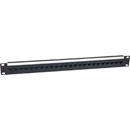 CANFORD CAT6 RJ45 PATCH PANEL, Economy, 1U, 1x24, Feedthrough, Unscreened, black