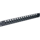 CANFORD CAT5E FEEDTHROUGH PATCH PANEL 1U 1x 16, unscreened