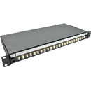 LC MM PANEL, 48 way (24x Duplex) 1U with sliding tray and fibre management, black