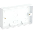 D-LINE TSB28W PLASTIC SURFACE BOX, 2-gang, 28mm deep, white