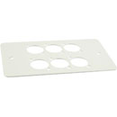 CANFORD F6W CONNECTOR PLATE 2-gang, 6 mounting holes, white
