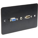 CANFORD CONNECTOR PLATE UK 2-Gang - AV Connections, HDMI, VGA and 3.5mm jack, black