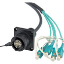 CANFORD FIBRECO HMA Flanged bulkhead connector, 4-channel, MM, with SC fibre tails, 1 metre