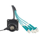 CANFORD FIBRECO HMA Flanged bulkhead connector, 4-channel, MM, with LC fibre tails, 1 metre