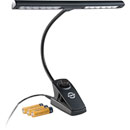 K&M 12295 DIMMER LIGHT GOOSENECK LAMP Spring clamp, battery/mains, 2x 6 LED, dimmer control