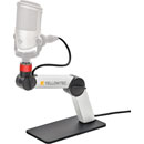 YELLOWTEC m!ka TABLE STAND Unterminated cable, with OnAir LED ring, silver