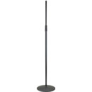 K&M 26125 MIC STAND Heavy duty, round steel base c/w cover, anti-vibration, 1000-1700mm, black