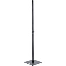 K&M 24650 LOUDSPEAKER STAND Floor, square base, up to 20kg, 1420-2420mm, locking screw, black