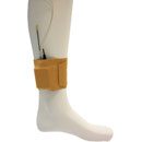 URSA ANKLE STRAP Vertical pouch, 39 x 10cm, non-slip, caramel