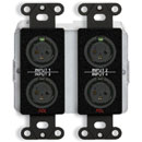 RDL DDB-RN40 DANTE AUDIO INTERFACE Bi-directional, 4x2, 4x XLR in, Q-SYS plug-in, black