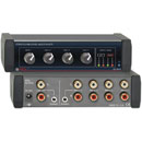 RDL EZ-MX4L MIXER Audio, stereo, 4x1, 10x RCA (phono) I/O, AC adapter