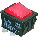 BULGIN (ARCOELECTRIC) C1553ATNAE AC mains power rocker switch, DPST, red
