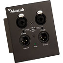 MUXLAB 500558 AUDIO CONVERTER Wallplate, 2-channel analogue to Dante, 2-gang US, black