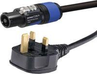 CANFORD AC MAINS POWER LEADS - Powercon 20 Amp to UK 3 pin plug