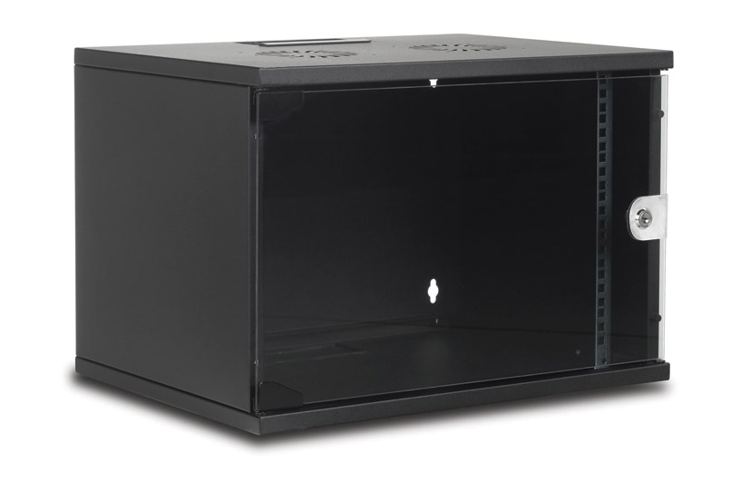LANDE NETBOX SOHO WALL RACK CABINET 12U, 400d, with glass door, black ...