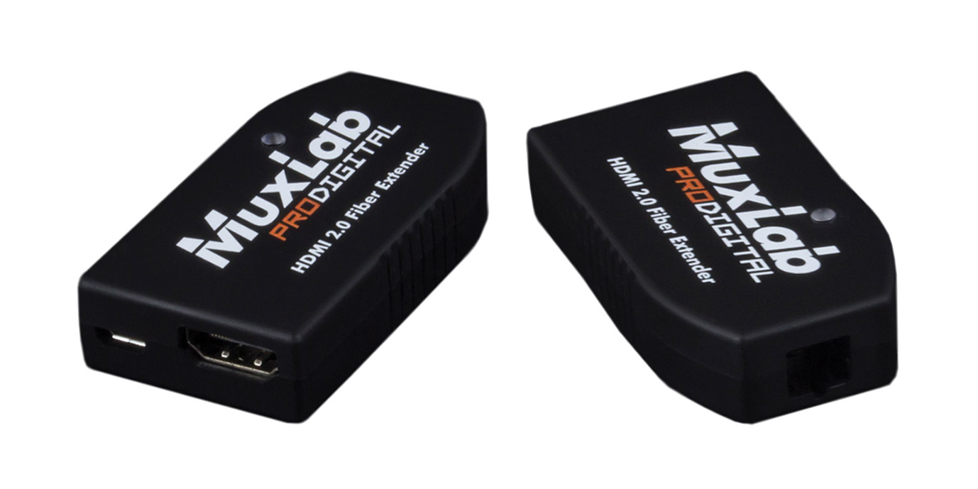 MUXLAB 500464-V2 VIDEO EXTENDER Kit, HDMI 2.0 over OM4 fibre, 4K/60, 1km  reach