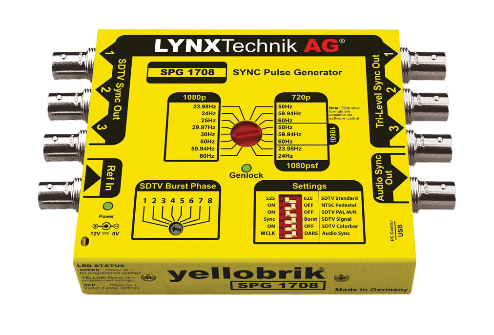 LYNX YELLOBRIK SYNC PULSE GENERATOR - SD, HD, 3G SDI - Genlock