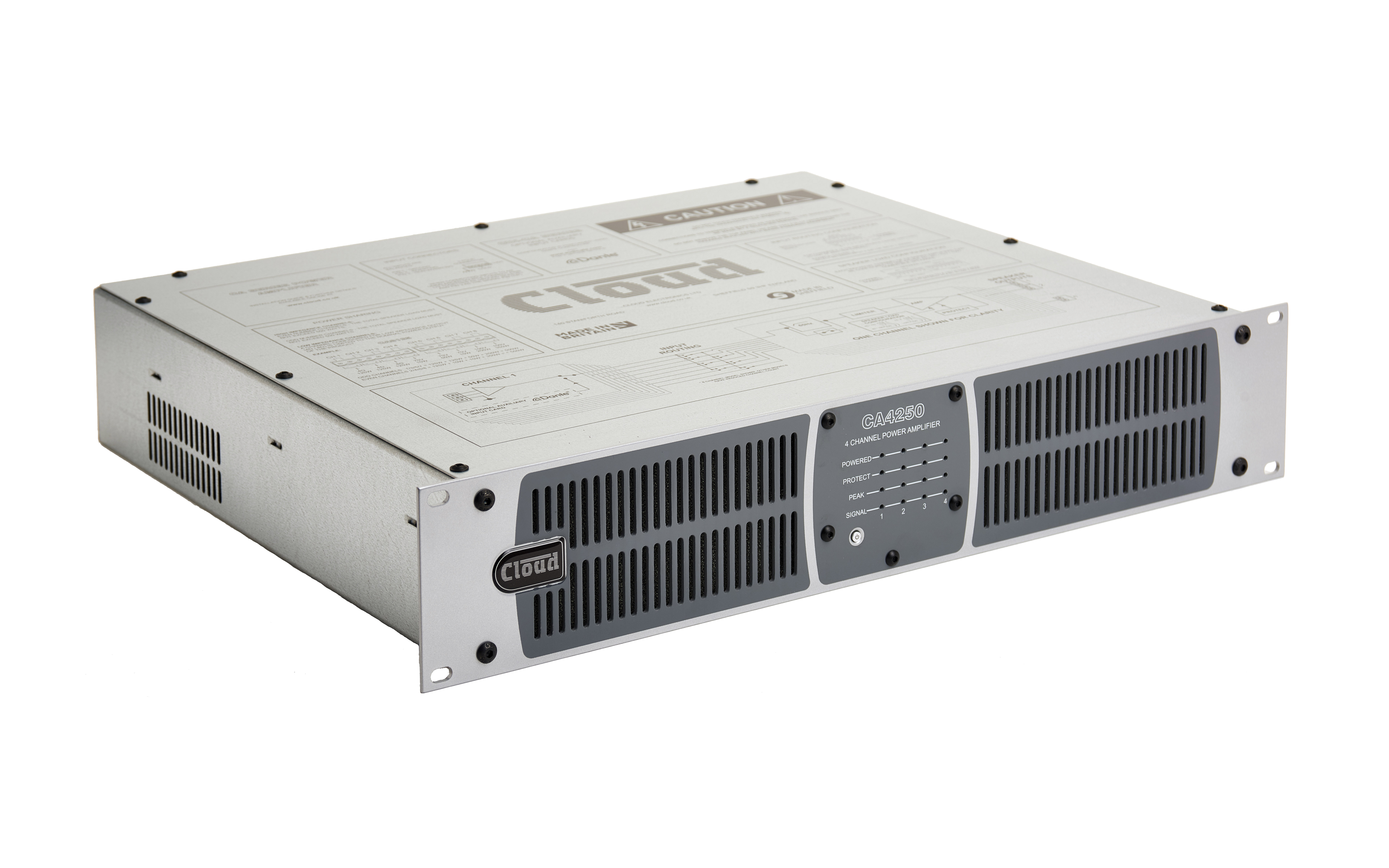 CLOUD CA4250 POWER AMPLIFIER 70/100V/4/8ohm, 4x 250W, Dante option